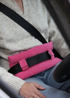 Cancer Research Post Surgery Hot Pink Corduroy Seat-belt Protector